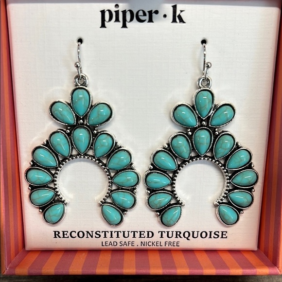 Piper K | Reconstituted Turquoise Earrings - Picture 4 of 4